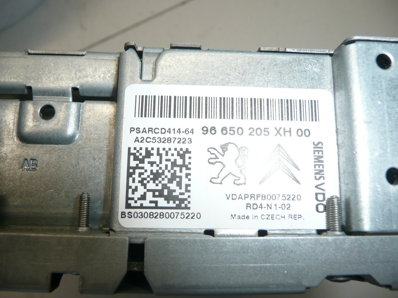 Rádio do carro CD RD4-N1-02 Citroën Peugeot 96650205XH