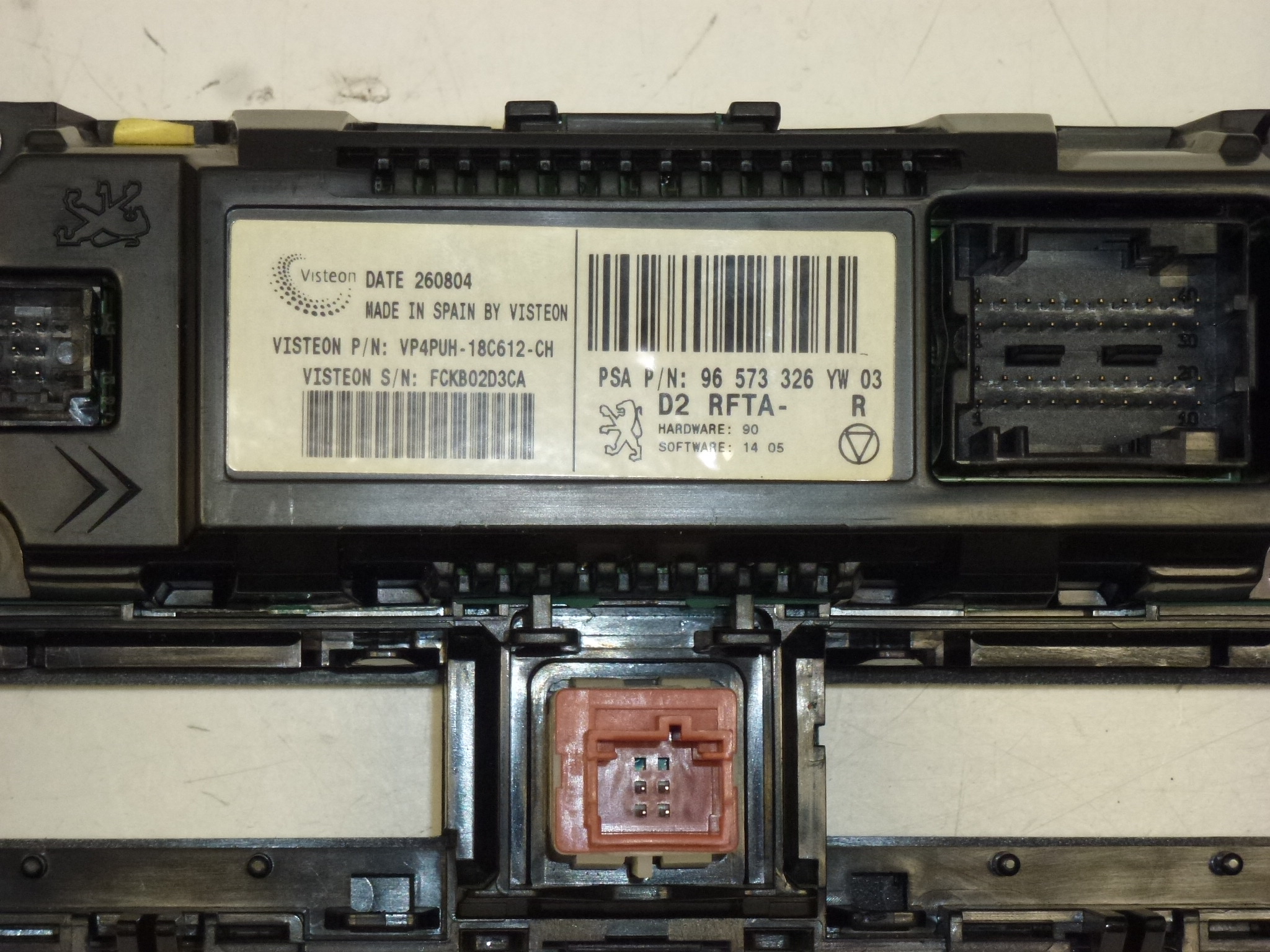 Controle do aquecedor do ar condicionado Citroën Peugeot 96573326YW 6451SA 6451VC